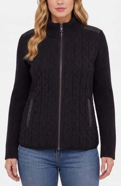 Liverpool Los Angeles Mixed Media Jacket In Black