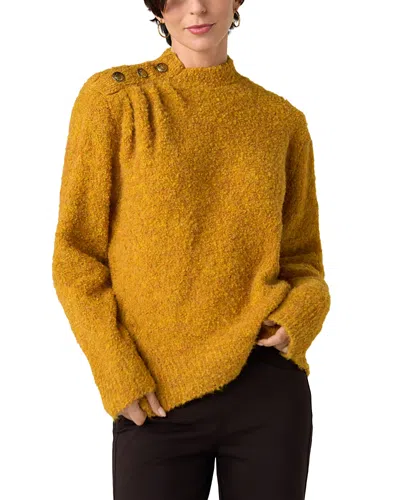 Liverpool Los Angeles Mock Neck Boucle Sweater In Brown