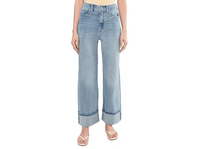 Liverpool Los Angeles Morgan High-rise Cuffed Wide Leg Jeans 30 Inseam In Blue