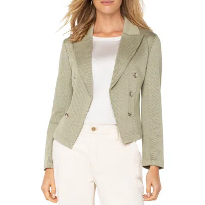 Liverpool Los Angeles Open Front Blazer In Artichoke,cream Birdseye