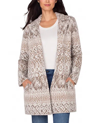 Liverpool Los Angeles Open Front Mixed Print Cardigan In Neutral