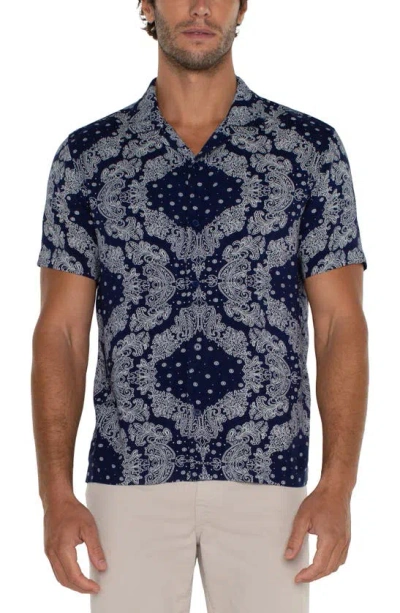 Liverpool Los Angeles Paisley Camp Shirt In Eclpse