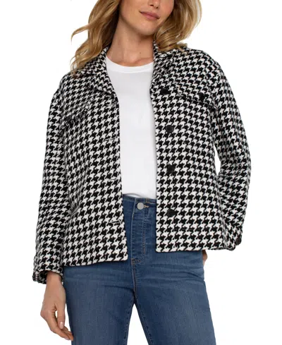 Liverpool Los Angeles Petite Boxy Notch Collar Shacket In Black