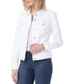 Liverpool Los Angeles Petite Classic Jean Jacket In White