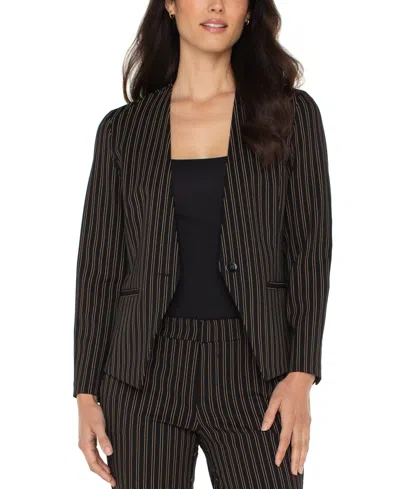 Liverpool Los Angeles Petite Collarless Fitted Blazer In Multi