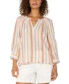 Liverpool Los Angeles Fray Hem Cotton Top In Multi