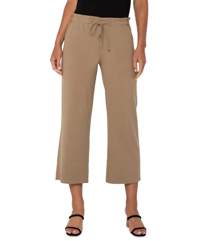 Liverpool Los Angeles Petite Cropped Pull-on Wide-leg Pants