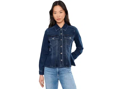 Liverpool Los Angeles Petite Fit And Flare Denim Trucker Jacket In Blue