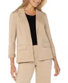 Liverpool Los Angeles Fitted Open Front Twill Blazer In Cappuccino
