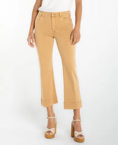 Liverpool Los Angeles Petite Hannah Crop Flare Hugger Jeans In Yellow