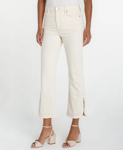 Liverpool Los Angeles Petite Hannah Crop Flare Jeans In White