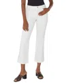 Liverpool Los Angeles Gia Glider Frayed Pull-on Crop Flare Jeans In White