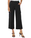 Liverpool Los Angeles Petite Cropped Pull-on Wide-leg Pants In Black