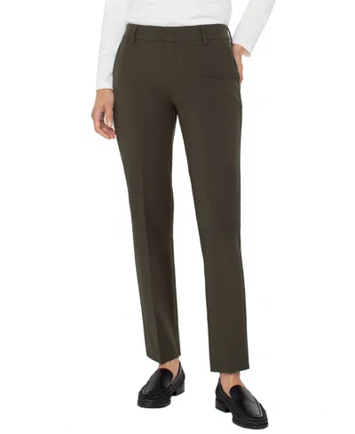 Liverpool Los Angeles Petite Kelsey Straight Pants In Brown