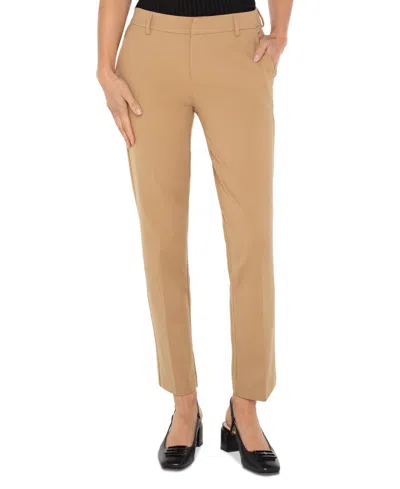 Liverpool Los Angeles Petite Kelsey Straight Pants In Neutral