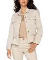 Liverpool Los Angeles Petite Long-sleeve Peplum Jacket In Cappuccino Stripe