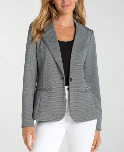 Liverpool Los Angeles Petite Notch Collar Fitted Blazer In Gray