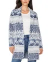Liverpool Los Angeles Petite Open Front Coat Sweater In Blue