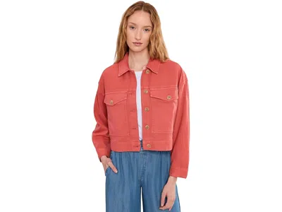 Liverpool Los Angeles Petite Oversized Cropped Denim Jacket In Multi