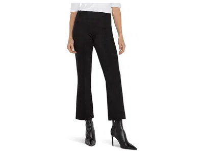 Liverpool Los Angeles Petite Pearl Mid-rise Crop Flare Pants W/ Pintucks 25 In Black