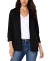 Liverpool Los Angeles Petite Ponte Boyfriend Blazer In Black