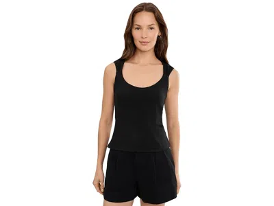 Liverpool Los Angeles Petite Sleeveless Built In Bra Knit Top In Black