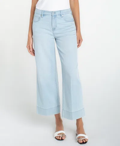 Liverpool Los Angeles Petite Stride Crop Wide-leg Jeans In Blue