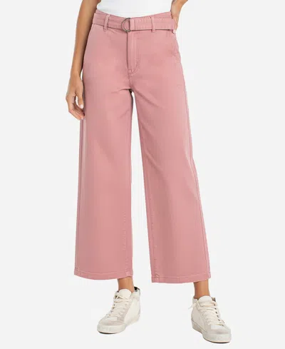 Liverpool Los Angeles Petite Wide-leg Mid-rise Pants In Pink