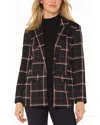 Liverpool Los Angeles Plaid Boyfriend Blazer In Black