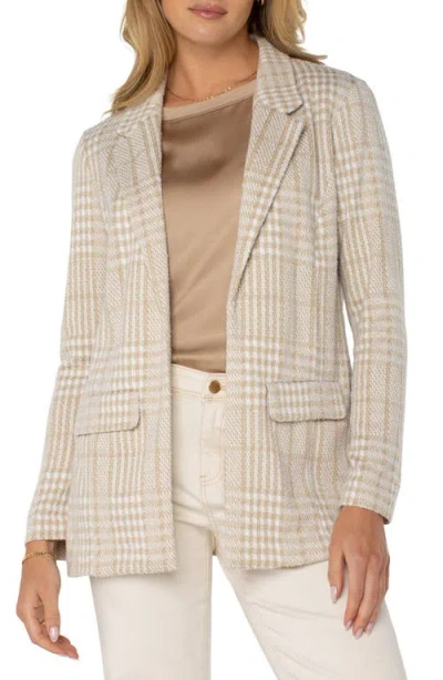 Liverpool Los Angeles Plaid Boyfriend Blazer In Neutral