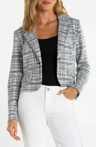 Liverpool Los Angeles Plaid Crop Blazer In Black