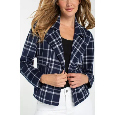Liverpool Los Angeles Plaid Crop Trench Jacket In Multi