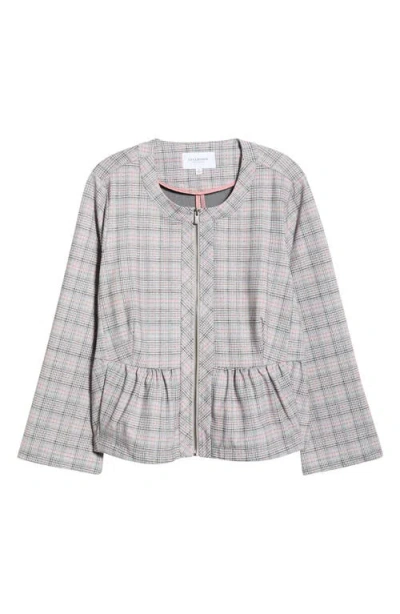 Liverpool Los Angeles Plaid Peplum Zip Jacket In Multi