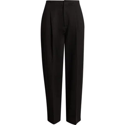 Liverpool Los Angeles Pleated Straight Leg Pants In Black