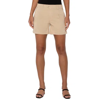 Liverpool Los Angeles Pleated Trouser Shorts In Gray
