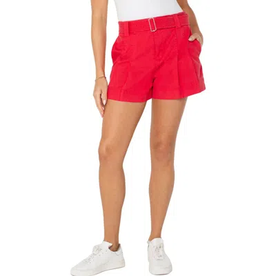Liverpool Los Angeles Pleated Trouser Shorts In Geranium