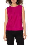 Liverpool Los Angeles Plissé Boat Neck Tank In Pink