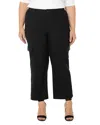 Liverpool Los Angeles Plus Cropped Cargo Pants In Black