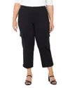 Liverpool Los Angeles Plus Cropped Cargo Pants In Black Crosshatch