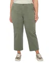 Liverpool Los Angeles Plus Cropped Cargo Pants In Martini Olive