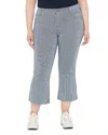 Liverpool Los Angeles Plus Gia Glider Crop Flare Jeans In Navy White Stripe In Navy White Stripe