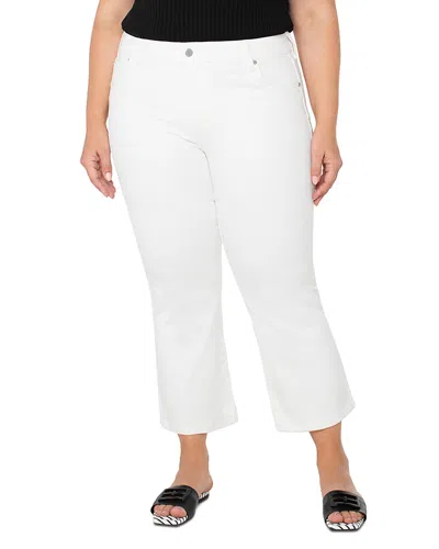 Liverpool Los Angeles Plus Hannah Crop Flare Jeans In White