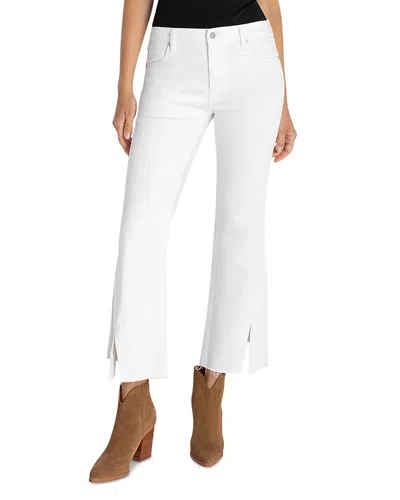 Liverpool Los Angeles Plus Hannah Crop Flare Twisted Slit Pants In White