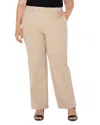 Liverpool Los Angeles Plus Kelsey Wide Leg Trousers In Biscuit Tan
