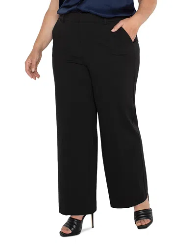 Liverpool Los Angeles Plus Kelly Wide Leg Pants In Black