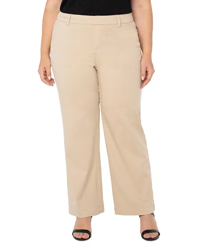 Liverpool Los Angeles Plus Kelsey Wide Leg Trousers In Cappuccino