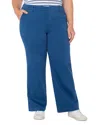 Liverpool Los Angeles Plus Kelsey Wide Leg Trousers In Goddess Blue