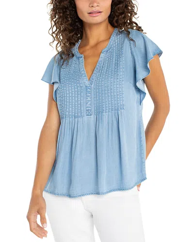 Liverpool Los Angeles Plus Pleated Flutter Sleeve Top
