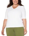 Liverpool Los Angeles Plus Rib Knit Top In Cream