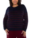 Liverpool Los Angeles Plus Size Crewneck Drop Shoulder Sweater In Multi